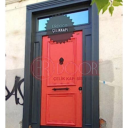Kırmızı Özel Ölçü Villa Giriş Kapısı ER0226