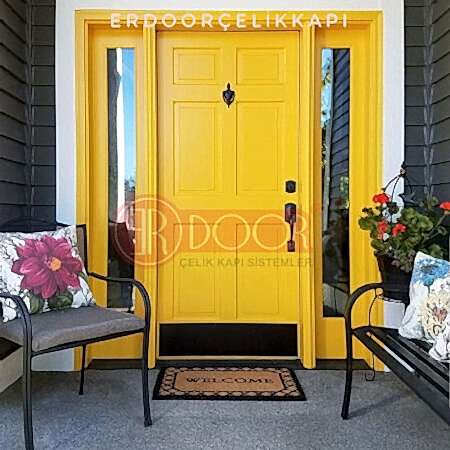 Sarı Siyah Özel Ölçü Villa Giriş Kapısı ER0278